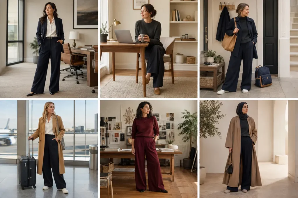 Six capsule wardrobe styles for office, remote work, parenting, travel, creative and modest dressing.